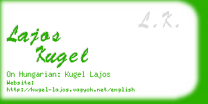 lajos kugel business card